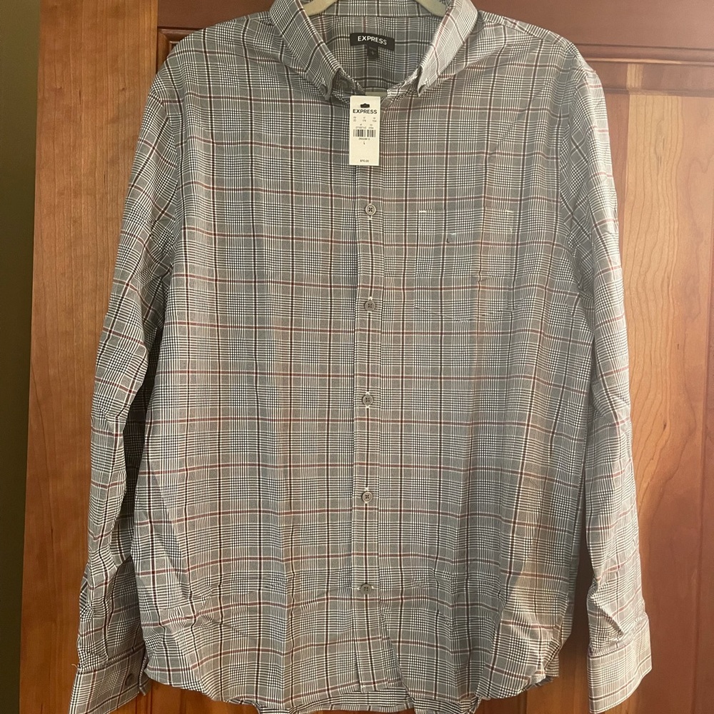Express plaid button down dress shirt
